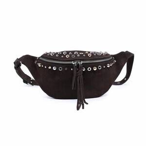 NEW MODA LUXE women's star fanny bag in chocolate
